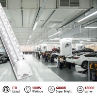 Vshape 8Ft Led Shop Light Fixture 100W 13000Lm 6000K Super Bright White Linkable Led Garage Lights Fixture 8 Foot Led Shop