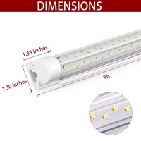 Vshape 10 Pack 8Ft Led Shop Light 100W 13000Lm 6000K Super Bright T8 Led Garage Light No Rf Fm Interference Linkable Shop