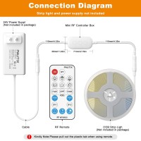 Pautix Rf Remote Dimmer For Single Color Led Strip Lights 18Key Wireless Remote And Inline Controller Dc 524V For 352828355