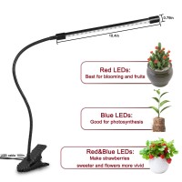 Lonsrive Grow Light For Indoor Plant Growing Led Grow Light Single Head 9 Dimmable Settings, Plant Grow Lamp For Indoor Plants With Red/Blue Spectrum