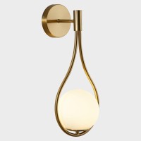 Fulesi Globe Glass Wall Light Gold Mid Century Modern Wall Sconce Light Antique Brass Finished Wall Mount Light Bedside Wall Lamp Elegant Vanity Light For Bedroom Bathroom Mirror (Hardwired)