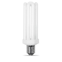 Feit Electric 300-Watt Equivalent Cflni Quad Tube E26 Base With Mogul Base Adapter Non-Dimmable 65 Watt Cfl Light Bulb, Daylight 6500K