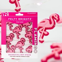 Brightz Felty Party Led String Lights, Flamingo Lights, 8 Ft - Pink Flamingo Christmas Decorations Flamingo Christmas Ornaments Flamingo Decor Flamingle Decor Flamingle Party Decorations And Supplies