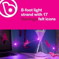 Brightz Felty Party Led String Lights, Flamingo Lights, 8 Ft - Pink Flamingo Christmas Decorations Flamingo Christmas Ornaments Flamingo Decor Flamingle Decor Flamingle Party Decorations And Supplies