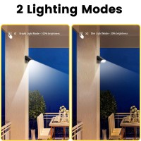 Guyulux Patio Wall Light Solar Powered, Dusk-To-Dawn Light Sensor Deck Lights, 2-Mode 90