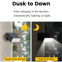 Guyulux Patio Wall Light Solar Powered, Dusk-To-Dawn Light Sensor Deck Lights, 2-Mode 90