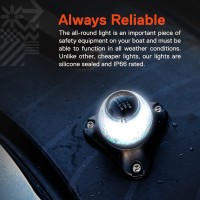 True Mods 12-24V White Led Marine Navigation Anchor All-Round Boat Light [Uscg Abyc A-16 3Nm] [Waterproof] 3 Nautical Mile Surface Mount Top Rear Stern Light For Fishing Yacht Sailboat