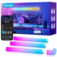 Govee Glide Rgbic Led Wall Lights, Smart Rgbic Wall Sconces For Gaming Tv Bedroom Streaming, Work With Alexa And Google Assistant, Strip Lights With Music Sync, Christmas Lights, 6 Pcs And 1 Corner