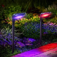 Osord Color Solar Pathway Lights, 4-Pack Color Changing Solar Lights Outdoor Waterproof For Halloween And Christmas Led Landscape Lights With Fixed Color, Garden Lights Solar Powered For Yard Path