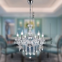 Silver Color Luxurious Candle Crystal Chandelier 6 Lights K9 Modern Crystal Chandelier For Dining Room Glass Ceiling Pendant L