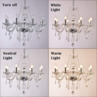 Silver Color Luxurious Candle Crystal Chandelier 6 Lights K9 Modern Crystal Chandelier For Dining Room Glass Ceiling Pendant L