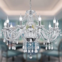 Silver Color Luxurious Candle Crystal Chandelier 10 Lights K9 Modern Crystal Chandelier For Dining Room Glass Ceiling Pendant