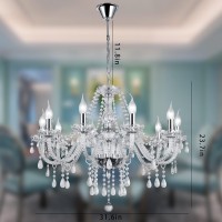 Silver Color Luxurious Candle Crystal Chandelier 10 Lights K9 Modern Crystal Chandelier For Dining Room Glass Ceiling Pendant