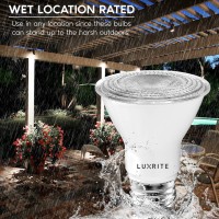 Luxrite 4 Pack Par20 Led Bulbs, 50W Equivalent, 3500K Natural White, Dimmable Led Spotlight Bulb, Indoor Outdoor, 7W, 500 Lumens, Wet Rated, E26 Standard Base, Ul Listed