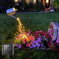 Angmln Solar Waterfall Fairy Bunch Lights Outdoor Waterproof,200 Leds 8 Modes Watering Can Light (No Can), Solar Powered Firefly Moon Plants Christmas Tree Vines Decorations