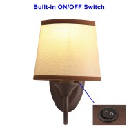 Maichis 12V Led Rv Wall Sconce With Onoff Switch Led Bulb Included Decorative Fabric Light Fixture With 1X Led Bulb 12Volts