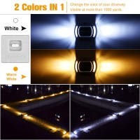 Volisun Solar Driveway Lights Dock Deck Lights 12 Pack 2 Colors In 1 Solar Powered Waterproof Outdoor Warning Step Lights For Dr