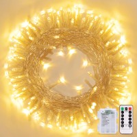 Jmexsuss 33Ft 100 Led Warm White Christmas Lights Outdoor Battery Power String Lights Waterproof Twinkle Fairy Mini Lights Wit