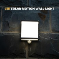 Ume Solar Motion Sensor Outdoor Led Wall Light, Ip65 Waterproof Modern Wall Sconce, 4000K, 500Lm, 120