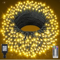 Ollny Warm String Lights 262Ft 800Led, Plug In Christmas Lights With 8 Modes And Timer, Remote Control Waterproof Outdoor Fairy Lights For House Yard Camping Area Party Decorations(Warm White)