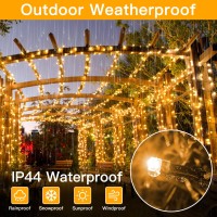 Ollny Warm String Lights 262Ft 800Led, Plug In Christmas Lights With 8 Modes And Timer, Remote Control Waterproof Outdoor Fairy Lights For House Yard Camping Area Party Decorations(Warm White)