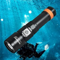 Orcatorch D710 Scuba Diving Light, 3000 Lumens Super Bright Underwater Flashlight With 6 Degrees Narrow Beam, Ip68 Waterproof Night Dive Torch 150 Meters Submersible Light