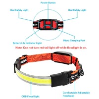 2 Led Headlamp Rechargeable Flashlight, Cosoos Bright Wide Beam Headlamp Outdoor, Red Tail Light, Adjustable Headband For Adult & Kid, 500Lumen,3.8Oz Lightweight Headlights, Hiking,Camping Accessories