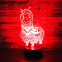 Hguangs Llama Lamp Desk Table Light Gifts 3D Optical Illusion Night Light For Llama Toys 7 Colors Changing Touch Control Home Decoration