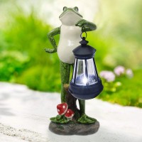 Solar Frog Statues For Garden Decor Outdoor Sculptures For Clearance Lights For Outside Lawn Ornaments Porch Patio Balcony Yard