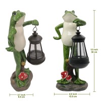 Solar Frog Statues For Garden Decor Outdoor Sculptures For Clearance Lights For Outside Lawn Ornaments Porch Patio Balcony Yard