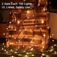 Christmas Lights, 300Ct 69.6Ft Incandescent Christmas Lights Connectable, Outdoor Christmas Tree Lights, 120V Ul Certified Indoor Christmas String Lights For Xmas Party Patio, Brown Wire, Warm White