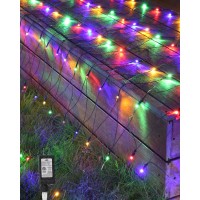 Flacchi Orange Net Lights 7 Ft X 5 Ft 200 Led 8 Modes Low Voltage Mesh Tree Lights Connectable Green Wire String Lights For Christmas Trees, Bushes, Garden, Halloween Outdoor Decorations