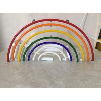 Neon Signs Rainbow Shaped Neon Light Real Glass Handcraft Light For Christmas Birthday Party Living Kid'S Room And Wedding Party Decor