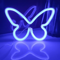 Jywj Butterfly Neon Signs,Usb Or 3-Aa Battery Powered Neon Light,Led Lights Table Decoration,Girls Bedroom Wall D