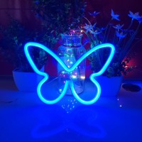 Jywj Butterfly Neon Signs,Usb Or 3-Aa Battery Powered Neon Light,Led Lights Table Decoration,Girls Bedroom Wall D