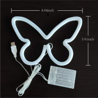 Jywj Butterfly Neon Signs,Usb Or 3-Aa Battery Powered Neon Light,Led Lights Table Decoration,Girls Bedroom Wall D