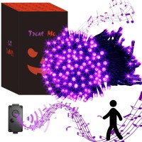 Eambrite Halloween Decorations 200 Led Halloween String Lights With Spooky Music Motion Sensor Controller Twinkle Waterproof Purple Lights Plug In For Indoor Outdoor Tree Party Yard Christmas Decor