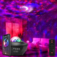 Galaxy Projector Lights Starry Night Light Moon Star Nebula Wave Projector With Music Bluetooth Speaker Rgb Color Changing Remote&Voice Control Party Light For Kids Adults Bedroom Home D?Or