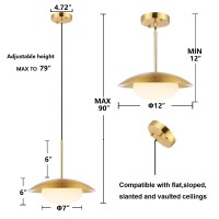 Baoden Modern Pendant Lighting Set Of 2 Industrial Hanging Light Brushed Brass Finished Dome Shades White Globe Glass Lampshade Light Fixture For Kitchen Island, Living Room, Dining Room