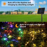 Joomer Solar Christmas Lights 105Ft 300 Led 11 Modes Color Changing String Lights Waterproof Solar Fairy Lights For Christmas Decoration (Warm White To Multicolor)