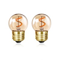 Grensk G40 Low Watt Light Bulb Edison Led Bulb Mini Globe Light Bulbs 1W Equivalent To 10Watt Incandescent E26 Screw Base Led Bulbs Ultra Warm White 2200K, Non Dimmable (G40Gs-2Pack)