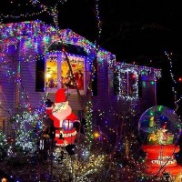 Toodour Icicle Christmas Lights 100Ft 1224 Led 8 Modes Icicle String Lights With 204 Drops Window Curtain Fairy Icicle Lights