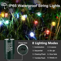 Flacchi Multicolor Christmas Lights 66 Ft 200 Led Battery Operated String Lights Waterproof 8 Modes Auto Timer Mini Lights F