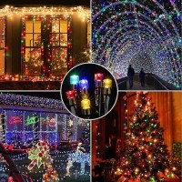 Flacchi Multicolor Christmas Lights 66 Ft 200 Led Battery Operated String Lights Waterproof 8 Modes Auto Timer Mini Lights F