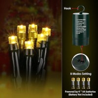 Flacchi Battery Christmas Lights Battery Operated 66Ft 200 Led String Lights Waterproof 8 Modes Auto Timer For Christmas Tree