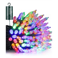 Flacchi Multicolor Christmas Lights 100 Led 33 Ft Battery Operated String Lights Waterproof 8 Modes & Auto Timer Mini Lights For Party, Xmas Decorations, Outdoor & Indoor Decor