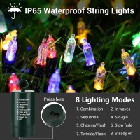 Flacchi Multicolor Christmas Lights 100 Led 33 Ft Battery Operated String Lights Waterproof 8 Modes & Auto Timer Mini Lights For Party, Xmas Decorations, Outdoor & Indoor Decor