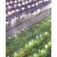 Flacchi White Net Lights, 12 Ft X 5 Ft 360 Led 8 Modes Low Voltage Mesh Net Lights Connectable Green Wire String Lights For Christmas Trees, Bushes, Wedding, Garden, Xmas Outdoor Decorations