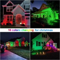 Volisun Christmas Spotlights Low Voltage Landscape Ligths With Transformer Christmas Outdoor Uplights,16 Color Changing Waterproof Pathway Lights For House Indoors/Yard/Path/Garden(6 Pack)