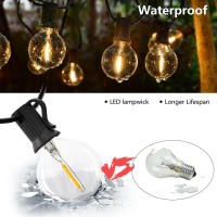 Hidixon Outdoor String Lights 28Ft Led Bulbs,G40 Globe Patio Lights Ul Listed Waterproof Hanging For Backyard Porch Bistro Party Decor Lighting Commercial Grade